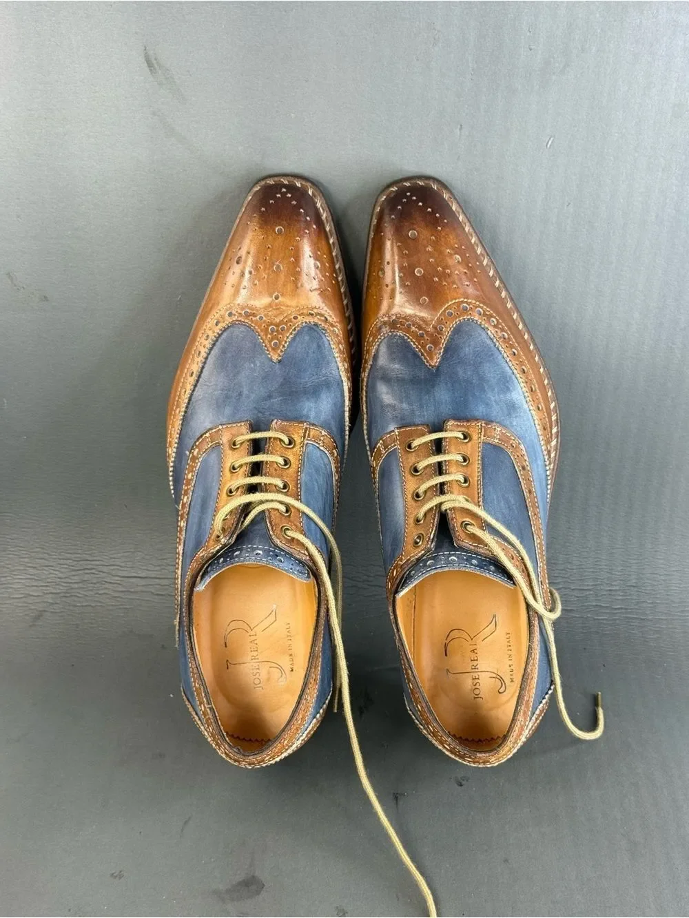 Jose Real two-tone leather handcrafted Oxford shoes men’s size 8 (41)